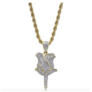 Rose Gold Diamond Necklace Flower Chain Rose